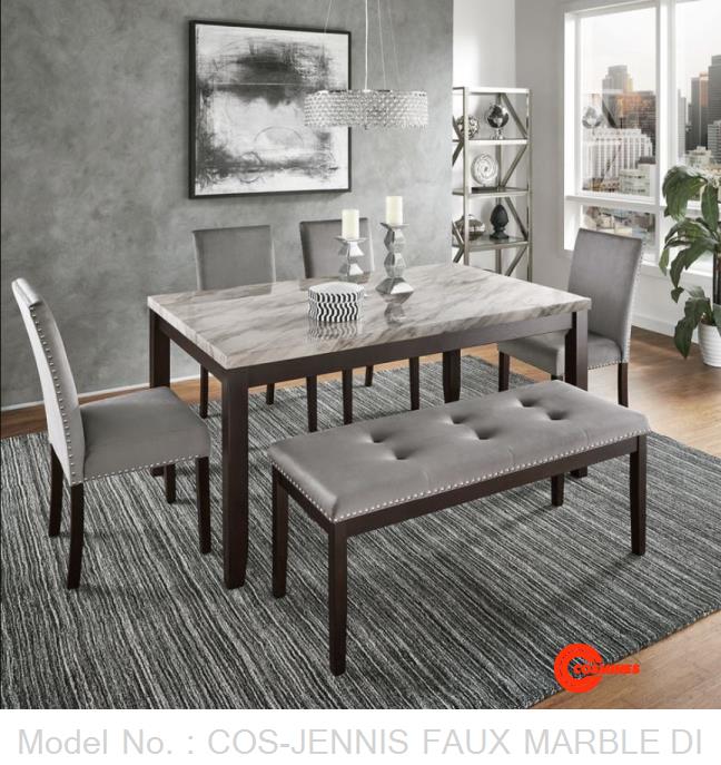 COS-JENNIS FAUX MARBLE DINING